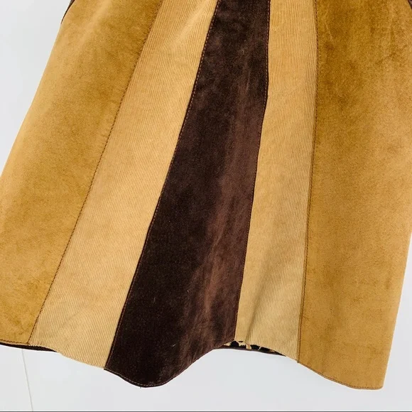 B DOLCE & GABBANA 44 brown suede/corduroy dress